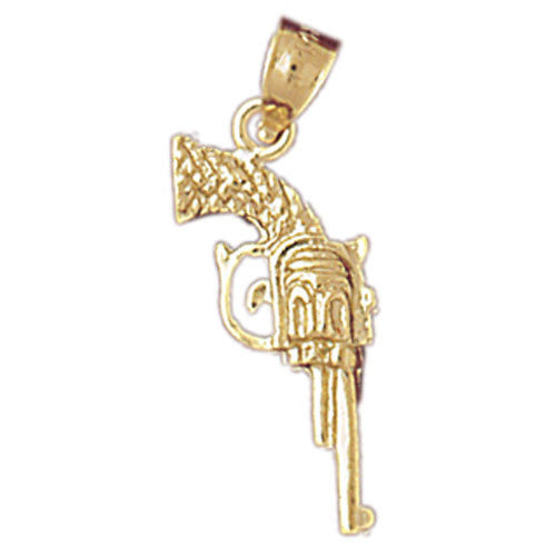 14K GOLD MILITARY CHARM - GUN # 4524