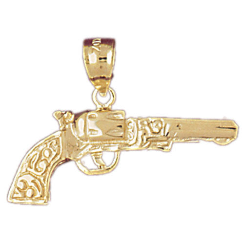 14K GOLD MILITARY CHARM - GUN #4528