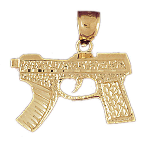 14K GOLD MILITARY CHARM - MACHINE GUN #4530