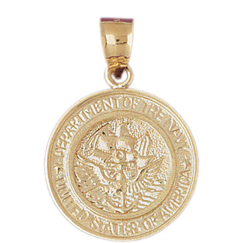 14K GOLD MILITARY CHARM - MEDAL #4660