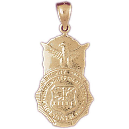 14K GOLD MILITARY CHARM - MILITARY BADGE #4512