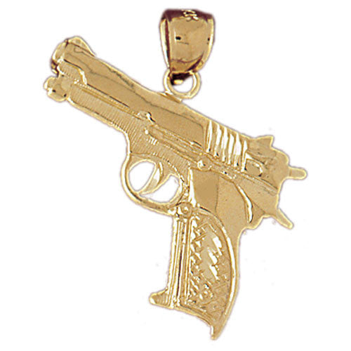 14K GOLD MILITARY CHARM - PISTOL #4527