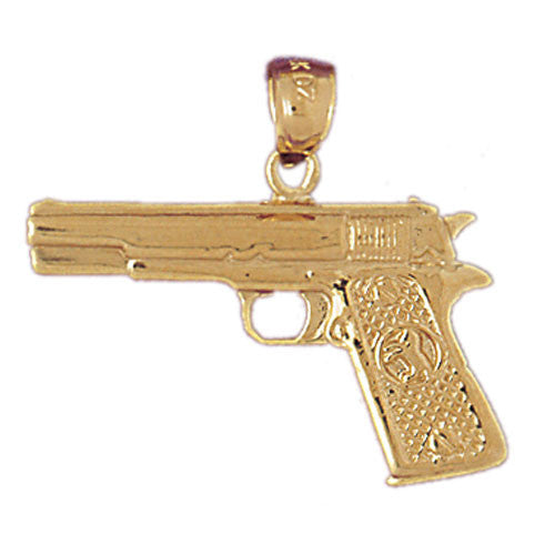 14K GOLD MILITARY CHARM - PISTOL #4532