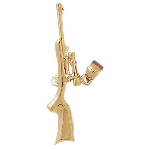 14K GOLD MILITARY CHARM - RIFLE #4540