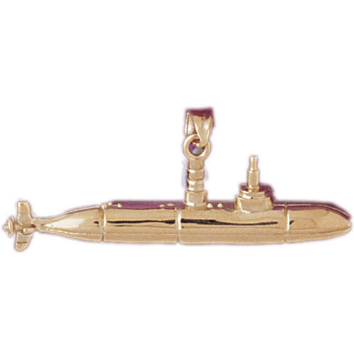 14K GOLD MILITARY CHARM - SUBMARINE #4517