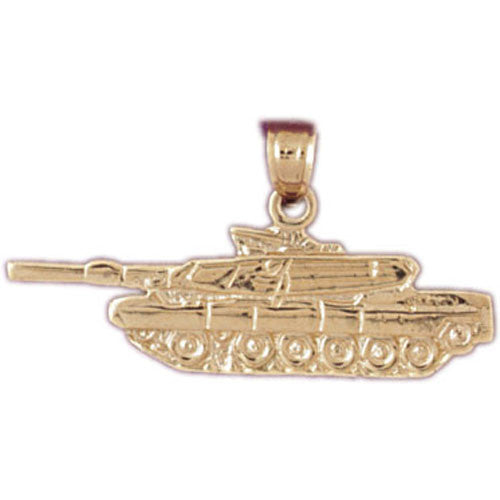 14K GOLD MILITARY CHARM - TANK #4516