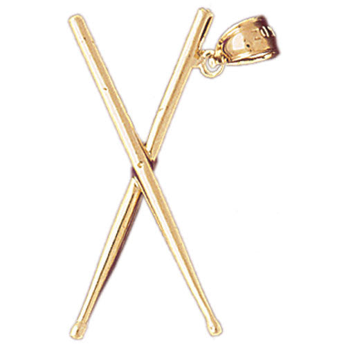 14K GOLD MUSIC CHARM - DRUM STICKS #6242