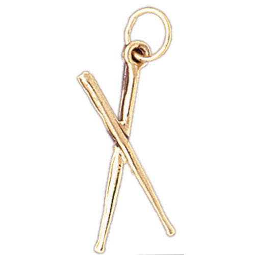 14K GOLD MUSIC CHARM - DRUM STICKS #6243