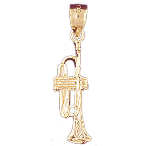 14K GOLD MUSIC CHARM - FRENCH HORN #6172