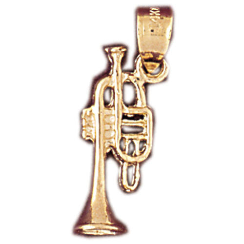 14K GOLD MUSIC CHARM - FRENCH HORN #6173