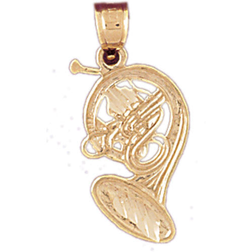 14K GOLD MUSIC CHARM - FRENCH HORN #6180
