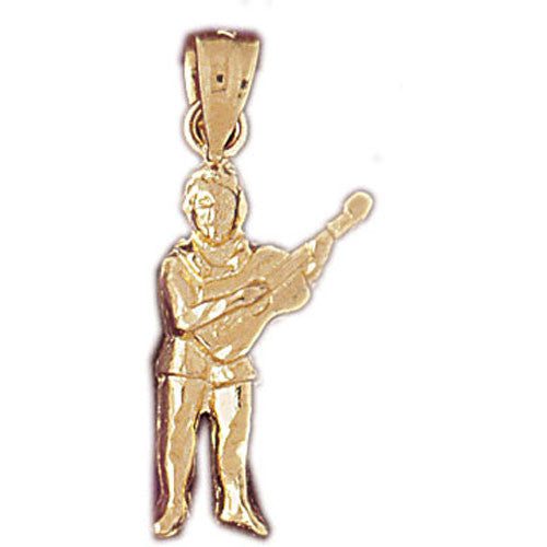 14K GOLD MUSIC CHARM - GUITARIST #6218