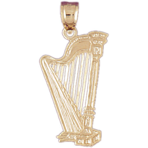 14K GOLD MUSIC CHARM - HARP #6183