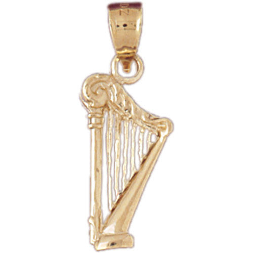 14K GOLD MUSIC CHARM - HARP #6184