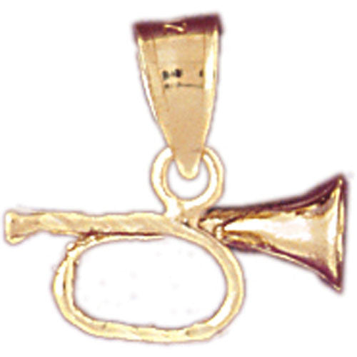 14K GOLD MUSIC CHARM - HORN #6179