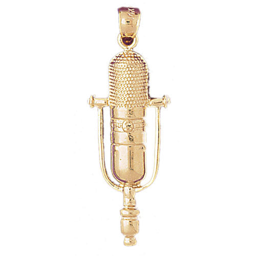 14K GOLD MUSIC CHARM - MICROPHONE #6249
