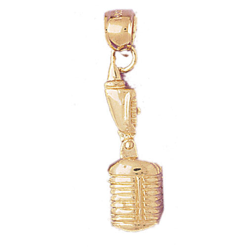 14K GOLD MUSIC CHARM - MICROPHONE #6250
