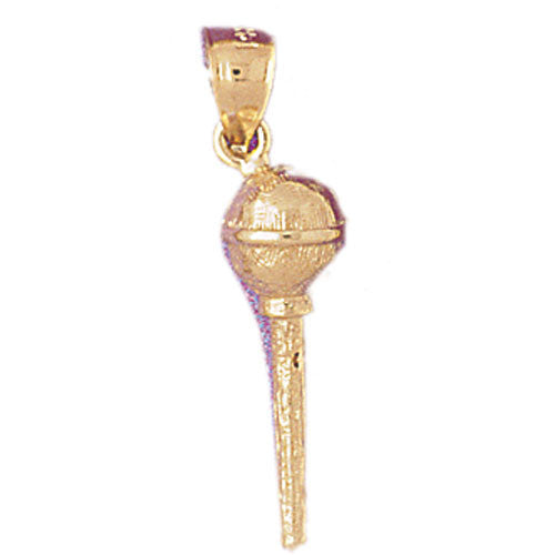 14K GOLD MUSIC CHARM - MICROPHONE #6251