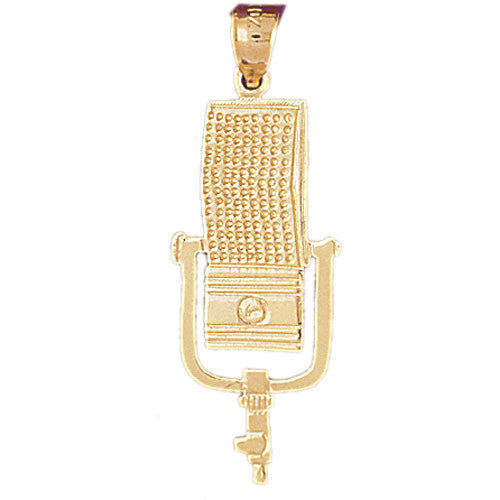14K GOLD MUSIC CHARM - MICROPHONE #6252