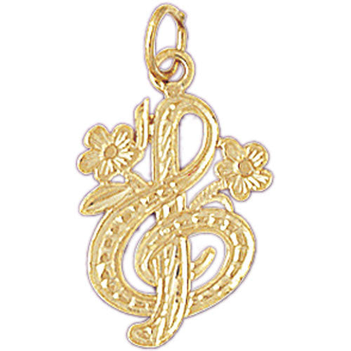 14K GOLD MUSIC CHARM - MUSIC CLEF SIGN #6197