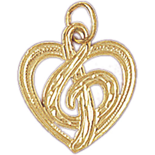 14K GOLD MUSIC CHARM - MUSIC CLEF SIGN #6198