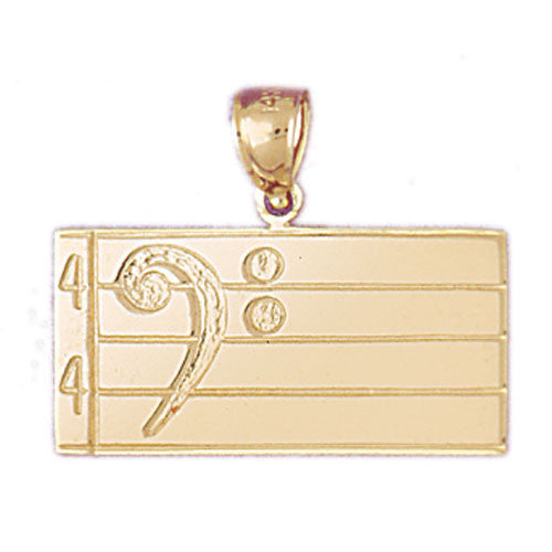 14K GOLD MUSIC CHARM - MUSIC CLEF SIGN #6259