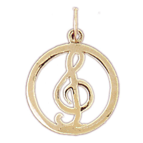 14K GOLD MUSIC CHARM - MUSICAL CLEF SIGN #6261