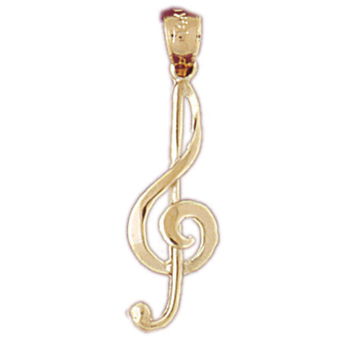 14K GOLD MUSIC CHARM - MUSICAL CLEF SIGN #6262