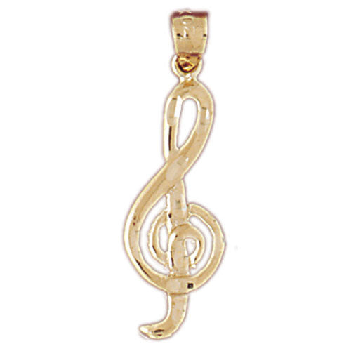 14K GOLD MUSIC CHARM - MUSICAL CLEF SIGN #6263
