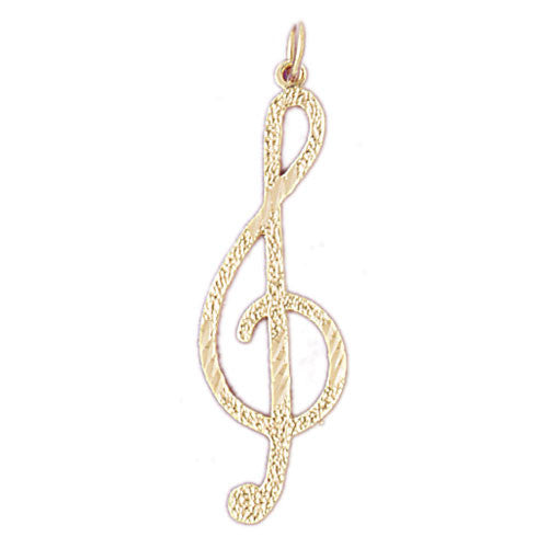 14K GOLD MUSIC CHARM - MUSICAL CLEF SIGN #6264