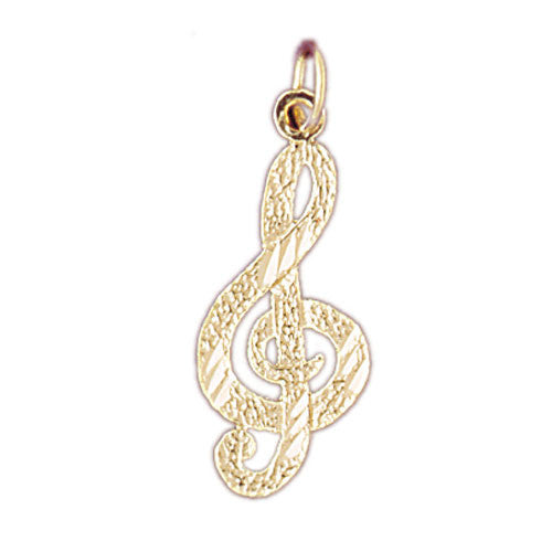 14K GOLD MUSIC CHARM - MUSICAL CLEF SIGN #6265