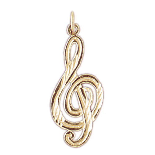 14K GOLD MUSIC CHARM - MUSICAL CLEF SIGN #6266