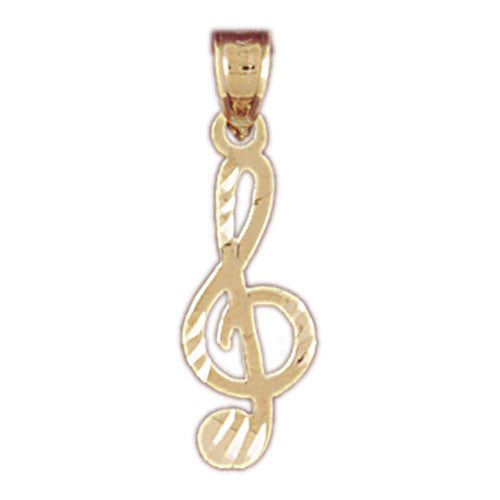 14K GOLD MUSIC CHARM - MUSICAL CLEF SIGN #6268