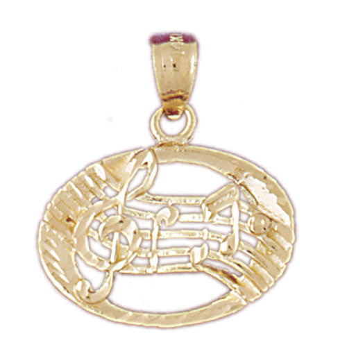 14K GOLD MUSIC CHARM - MUSICAL NOTES #6257