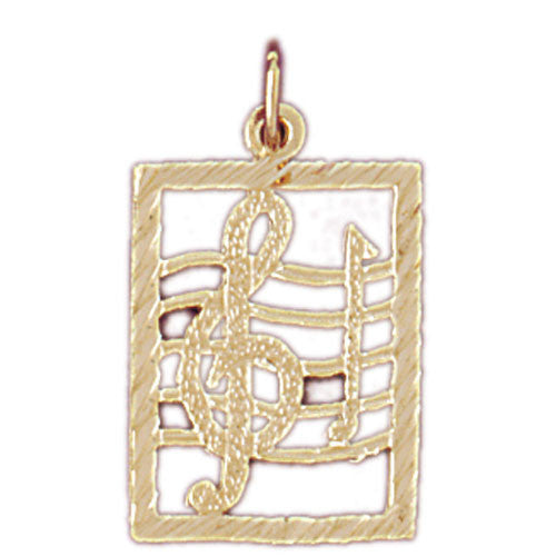 14K GOLD MUSIC CHARM - MUSICAL NOTES #6258