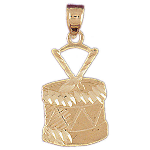 14K GOLD MUSIC CHARM - SIDE DRUM #6236