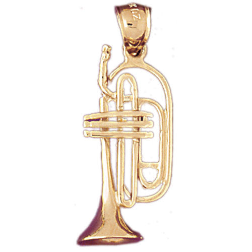 14K GOLD MUSIC CHARM - TRUMPET #6165