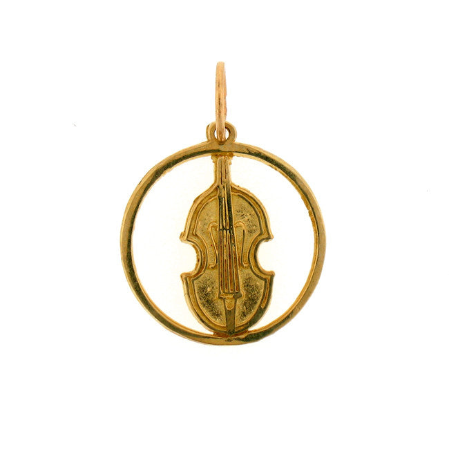 14K GOLD MUSIC CHARM - VIOLIN #6308