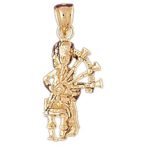 14K GOLD MUSIC CHARM -BAGPIPE #6238