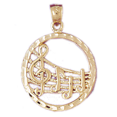 14K GOLD MUSIC CHARM -MUSICAL NOTES #6255