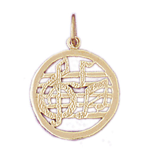 14K GOLD MUSIC CHARM -MUSICAL NOTES #6256