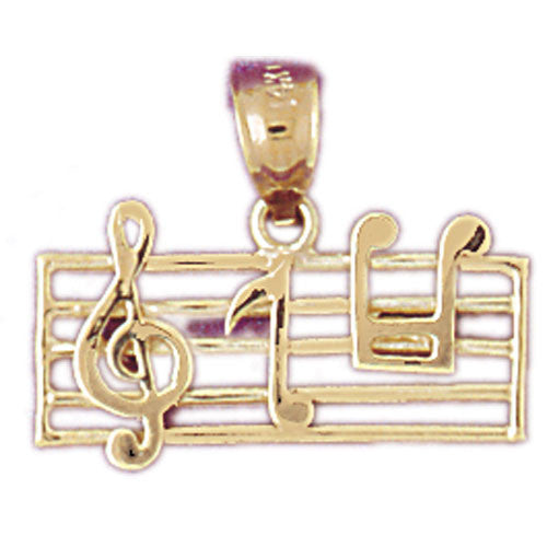 14K GOLD MUSIC CHARM -MUSICAL NOTES #6260