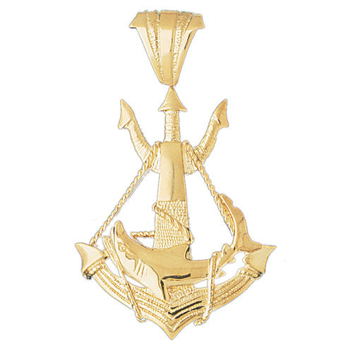 14K GOLD NAUTICAL CHARM - ANCHOR #1125