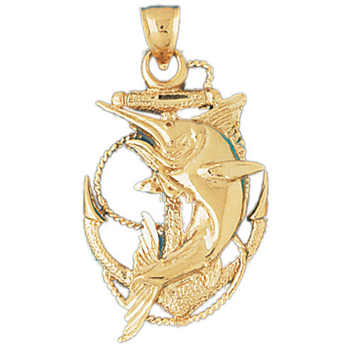 14K GOLD NAUTICAL CHARM - ANCHOR #1126