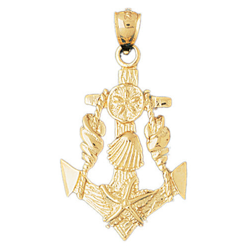 14K GOLD NAUTICAL CHARM - ANCHOR #1130