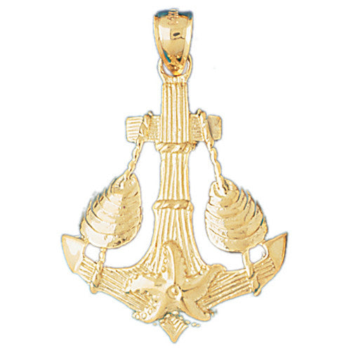 14K GOLD NAUTICAL CHARM - ANCHOR #1131