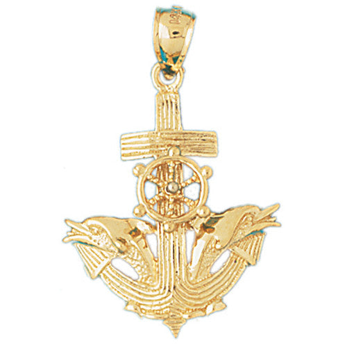 14K GOLD NAUTICAL CHARM - ANCHOR #1133
