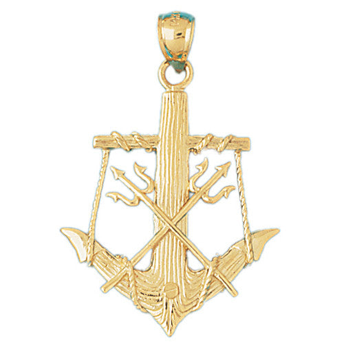 14K GOLD NAUTICAL CHARM - ANCHOR #1134