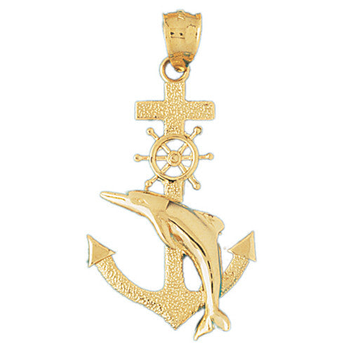 14K GOLD NAUTICAL CHARM - ANCHOR #1135