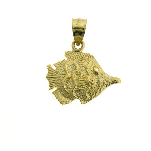 14K GOLD NAUTICAL CHARM - ANGELFISH #649